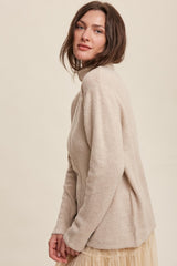 Beige Ultra Soft Mock Neck Sweater