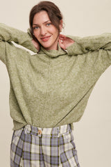 Light Olive Ultra Soft Mock Neck Maternity Sweater