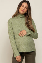 Light Olive Ultra Soft Mock Neck Maternity Sweater