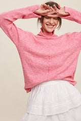 Pink Ultra Soft Mock Neck Maternity Sweater