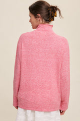 Pink Ultra Soft Mock Neck Sweater