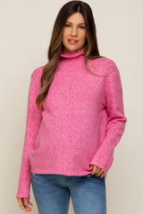 Pink Ultra Soft Mock Neck Maternity Sweater