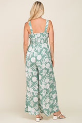 Mint Floral Sweetheart Neck Jumpsuit