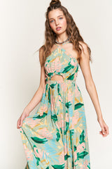 Sage Green Floral Maxi Dress