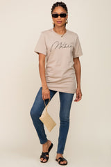 Beige Mother Graphic Top