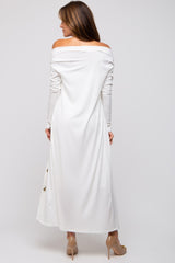 White Ribbed Dress Set