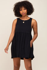 Black Sleeveless Babydoll Mini Dress