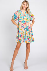 Multicolor Abstract Floral Maternity Dress