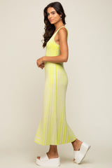 Lime Ribbed Sleeveless Maxi Dress