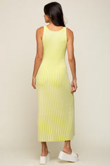 Lime Ribbed Sleeveless Maxi Dress