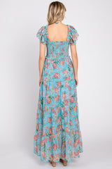 Jade Floral Ruffle Tiered Maxi Dress