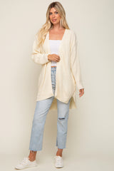 Cream Cable Knit Accent Cardigan