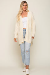 Cream Cable Knit Accent Cardigan