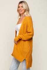 Yellow Cable Knit Accent Cardigan