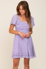 Lavender Pleated Ruffle Dress