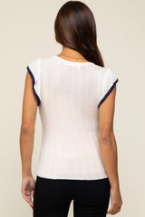 Ivory Cap Sleeve Knit Maternity Top