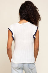 Ivory Cap Sleeve Knit Top