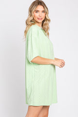 Green Terry Cloth Collared Romper