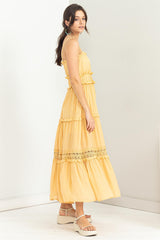 Yellow Ruffle Tiered Maxi Dress