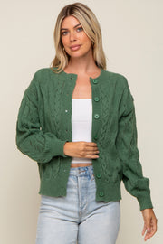 Green Mixed Knit Cardigan