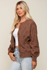 Dark Mocha Mixed Knit Cardigan