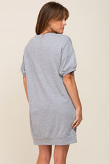 Heather Grey Short Sleeve Oversized T-Shirt Dress