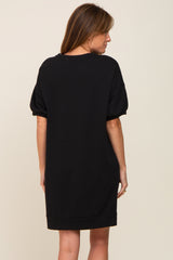 Black Short Sleeve Oversized T-Shirt Dress