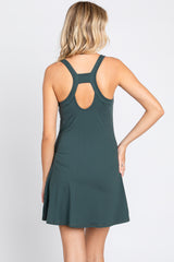 Forest Green Tennis Racerback Romper Dress