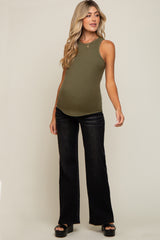 Black Faded Flare Leg Maternity Jeans