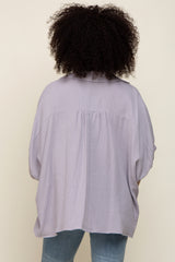 Grey Gauze Double Layered Button Up Top