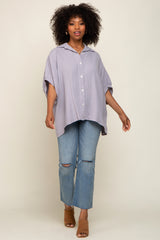 Grey Gauze Double Layered Button Up Top