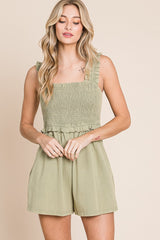 Sage Smocked Romper