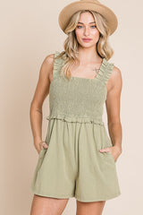 Sage Smocked Romper