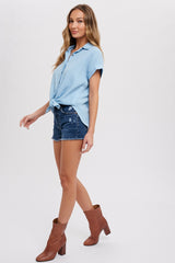 Chambray Button Up Cotton Shirt