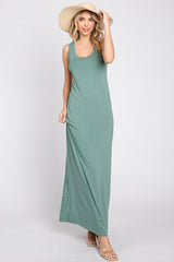 Sage Soft Knit Maternity Maxi Dress