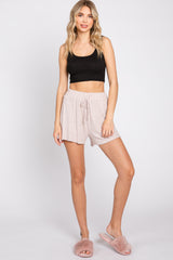 Mauve Ribbed Soft Knit Shorts