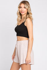 Mauve Ribbed Soft Knit Shorts