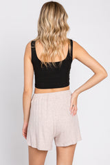 Mauve Ribbed Soft Knit Shorts