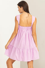 Lavender Sleeveless Ruffled Mini Dress