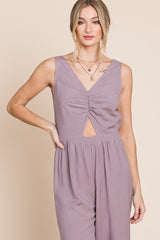 Purple Wide-Leg Jumpsuit