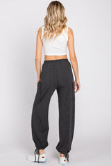 Charcoal Side Pocket Drawstring Ankle Tie Lounge Pants