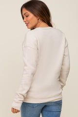 Cream Ultra Soft Mother Maternity Sweatshirt