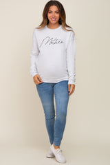 Heather Grey Ultra Soft Mother Maternity Sweatshirt