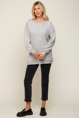 Heather Grey Terry Exposed Seam Sweatshirt