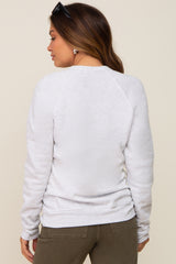 Heather Grey Mama Graphic Maternity Pullover Sweatshirt