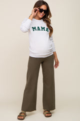 Heather Grey Mama Graphic Maternity Pullover Sweatshirt