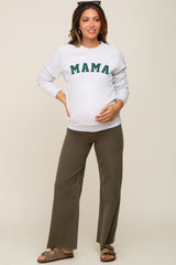 Heather Grey Mama Graphic Maternity Pullover Sweatshirt