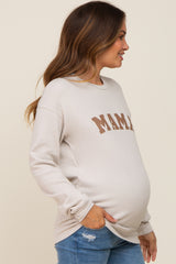 Cream Mama Graphic Maternity Pullover Sweatshirt