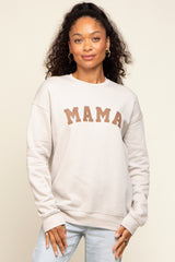 Cream Mama Graphic Maternity Pullover Sweatshirt