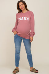 Mauve Mama Graphic Maternity Pullover Sweatshirt